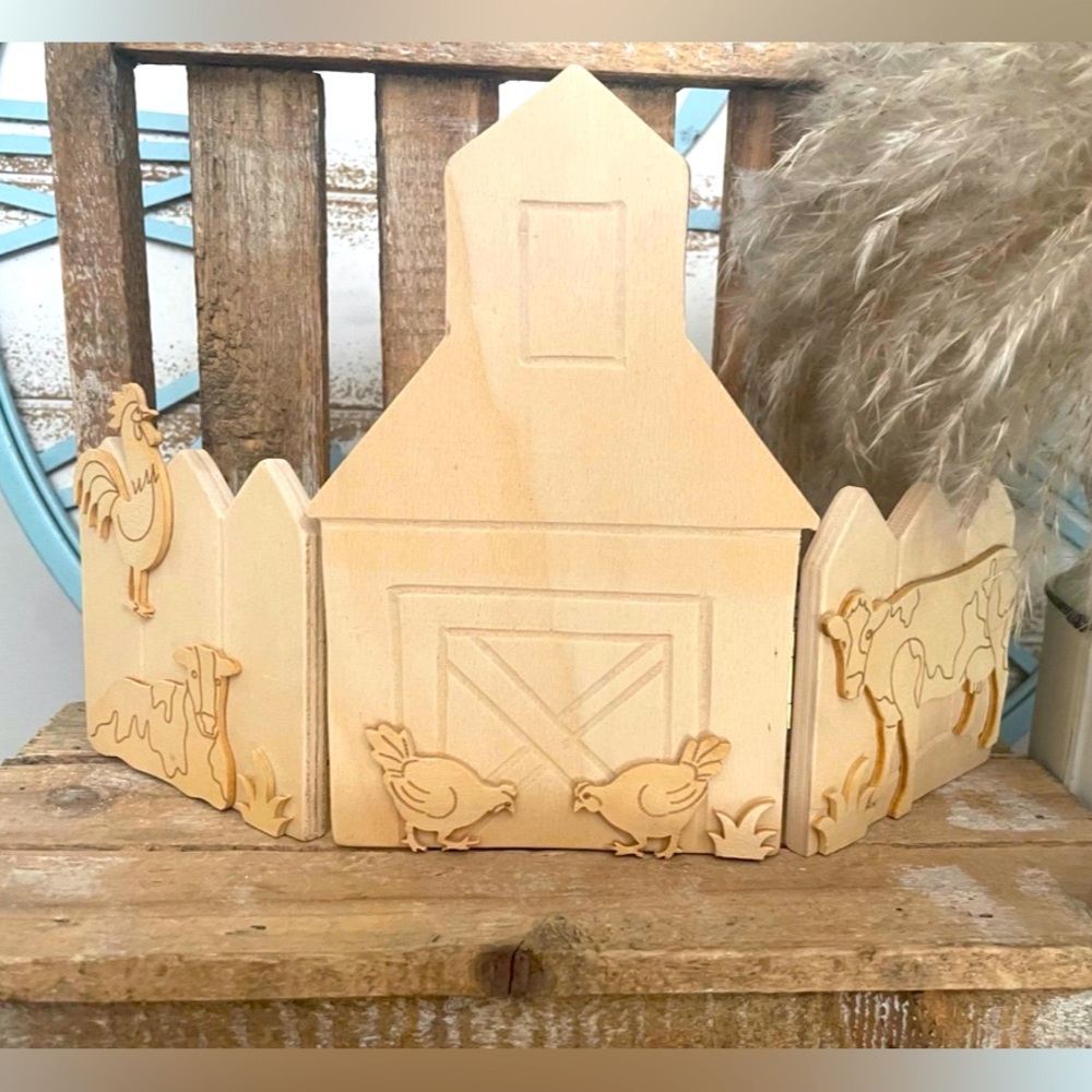Mainstay Make It Your Own Folding Wooden Farm Screen Panel NWT!